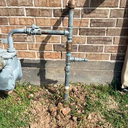 Exterior plumbing and gas line work by Kilgore Plumbing Group